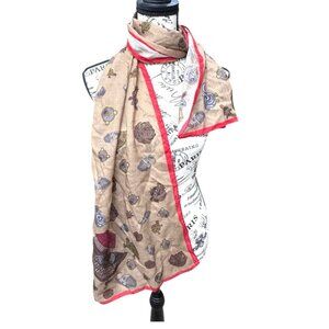Noahs Ark Animal Print Silk Wool Scarf By Braccialini Luxury Accessory NEW w Tag